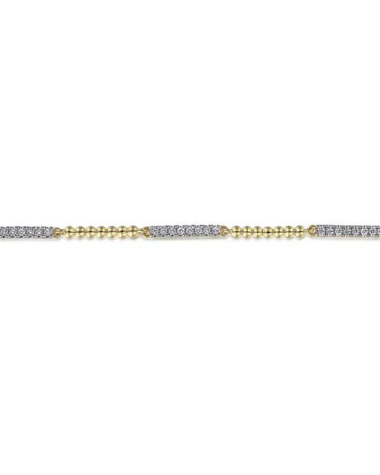 Gabriel & Co. Bujukan Collection Alternating Diamond Bar Beaded Bracelet - Image 2