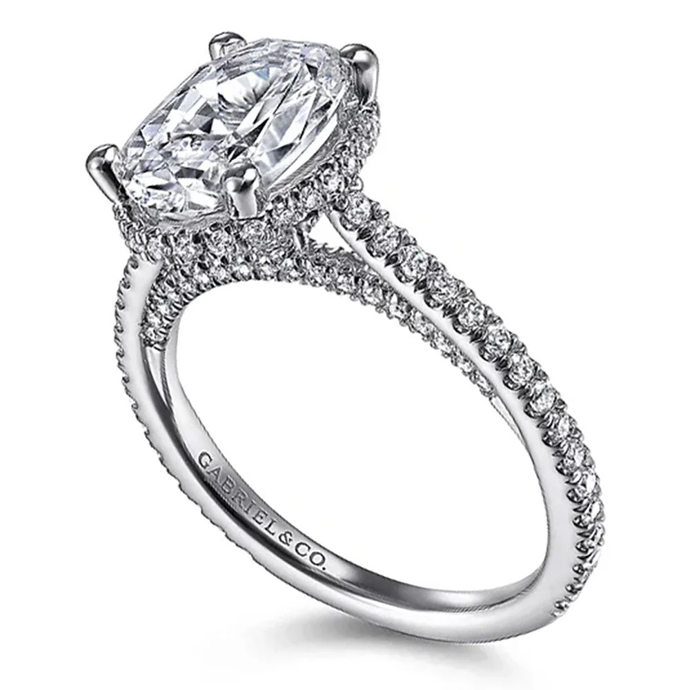 Gabriel & Co. 14K White Gold Oval Cut Diamond Engagement Ring - Image 2