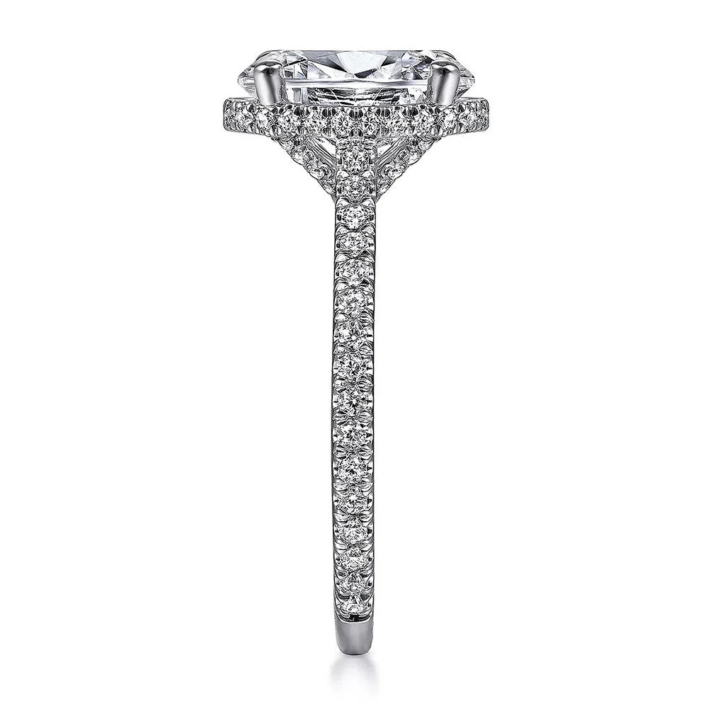 Gabriel & Co. 14K White Gold Oval Cut Diamond Engagement Ring - Image 3