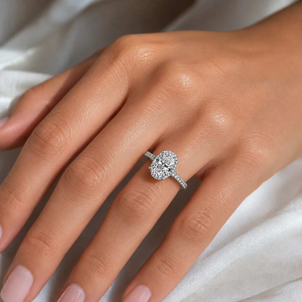 Gabriel & Co. 14K White Gold Oval Cut Diamond Engagement Ring - Image 5