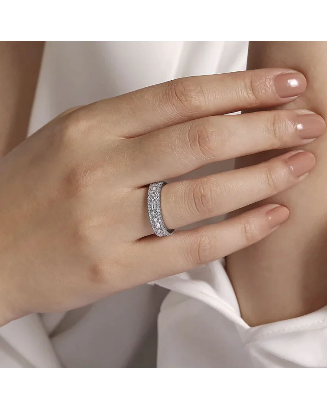 Gabriel & Co. Contemporary Collection Diamond Anniversary Band - Image 4
