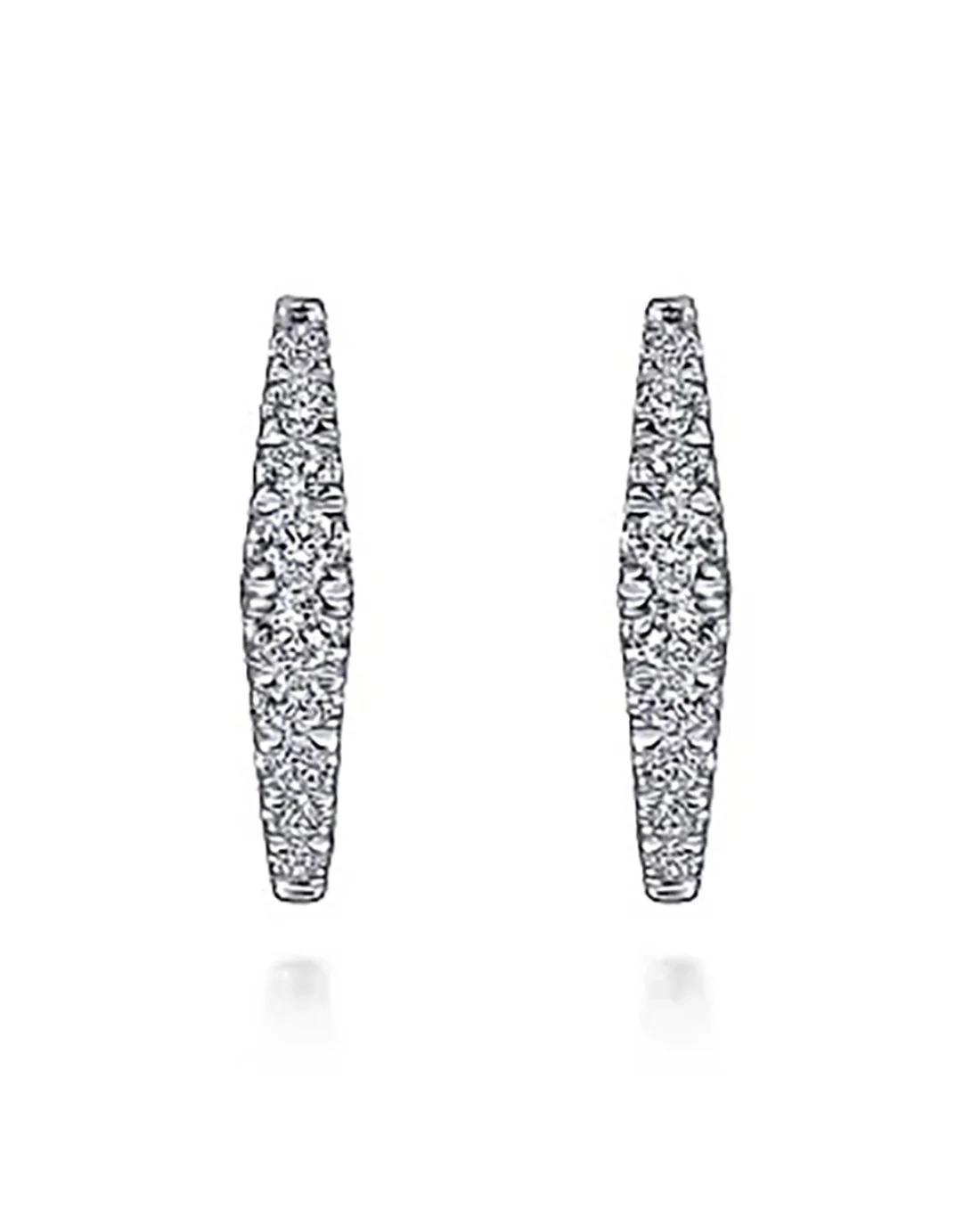 Gabriel & Co. Kaslique Collection Diamond Geometric Huggie Earrings - Image 2
