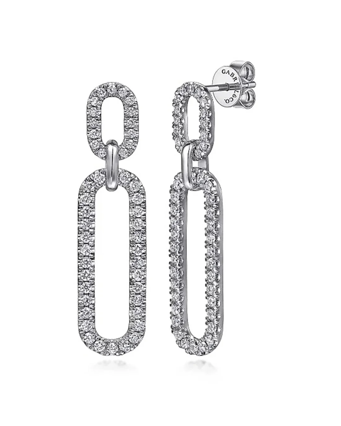 Gabriel & Co. Lusso Collection Diamond Oval Link Drop Earrings