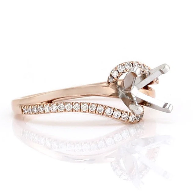 Gabriel & Co 14K Two Tone Gold Naomi Diamond Mounting Ring