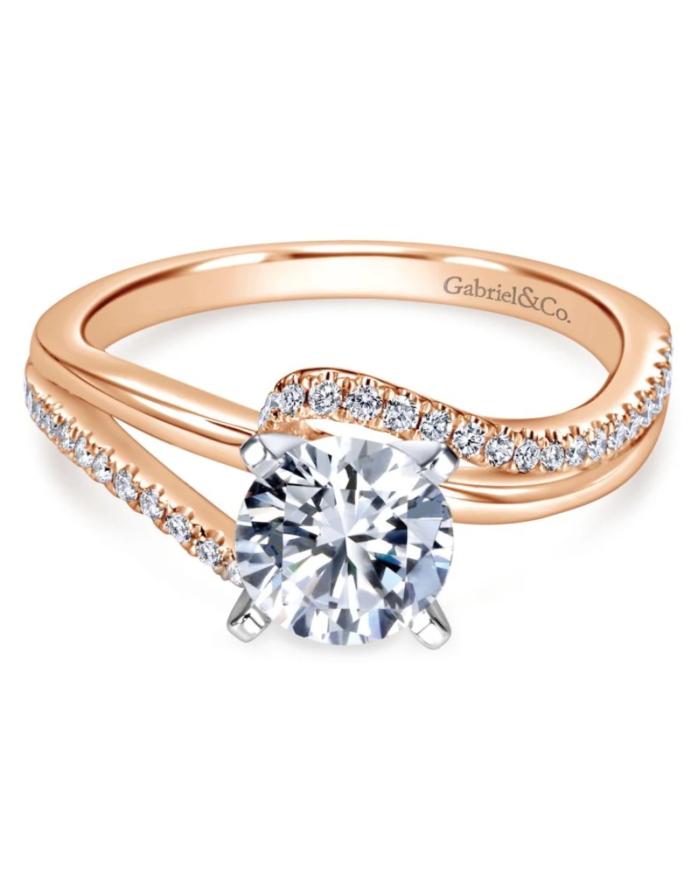 Gabriel & Co 14K Two Tone Gold Naomi Diamond Mounting Ring - Image 2