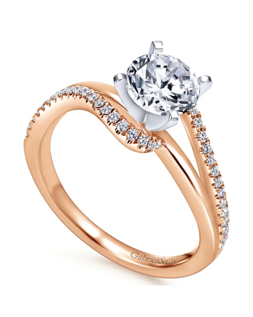Gabriel & Co 14K Two Tone Gold Naomi Diamond Mounting Ring - Image 4