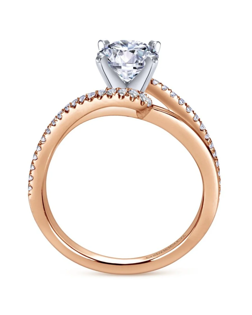 Gabriel & Co 14K Two Tone Gold Naomi Diamond Mounting Ring - Image 5