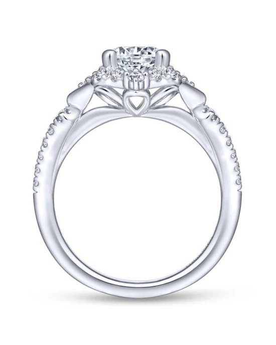 Gabriel & Co Round Halo Diamond Mounting in 14k White Gold - Image 3