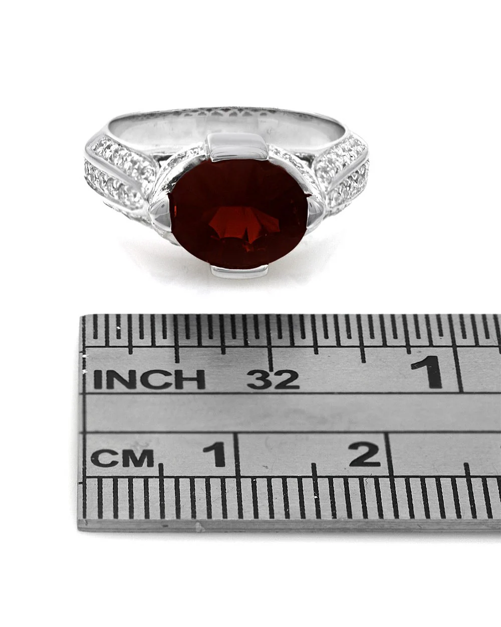 Garnet and Diamond Fashion Ring in Gold - Image 3