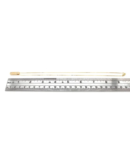 Gauthier Flush Set Diamond Drop on Box Chain Necklace - Image 3
