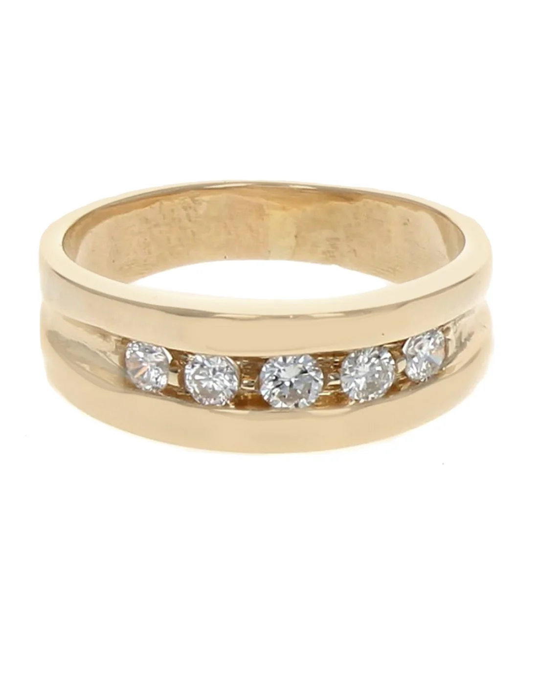 Gentlemans 5 Stone Diamond Band - Image 2
