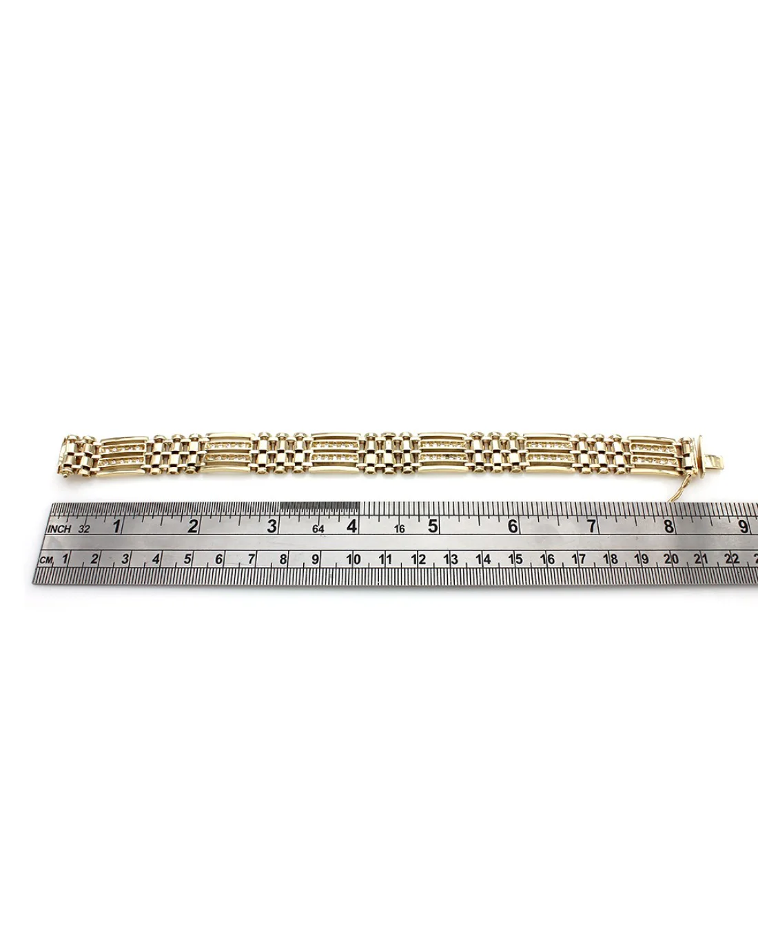 Gentlemans Alternating Link Diamond Bracelet - Image 3