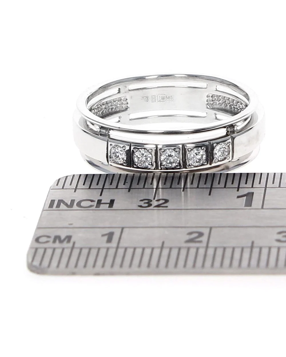 Gentlemans Diamond Open Band Ring - Image 3