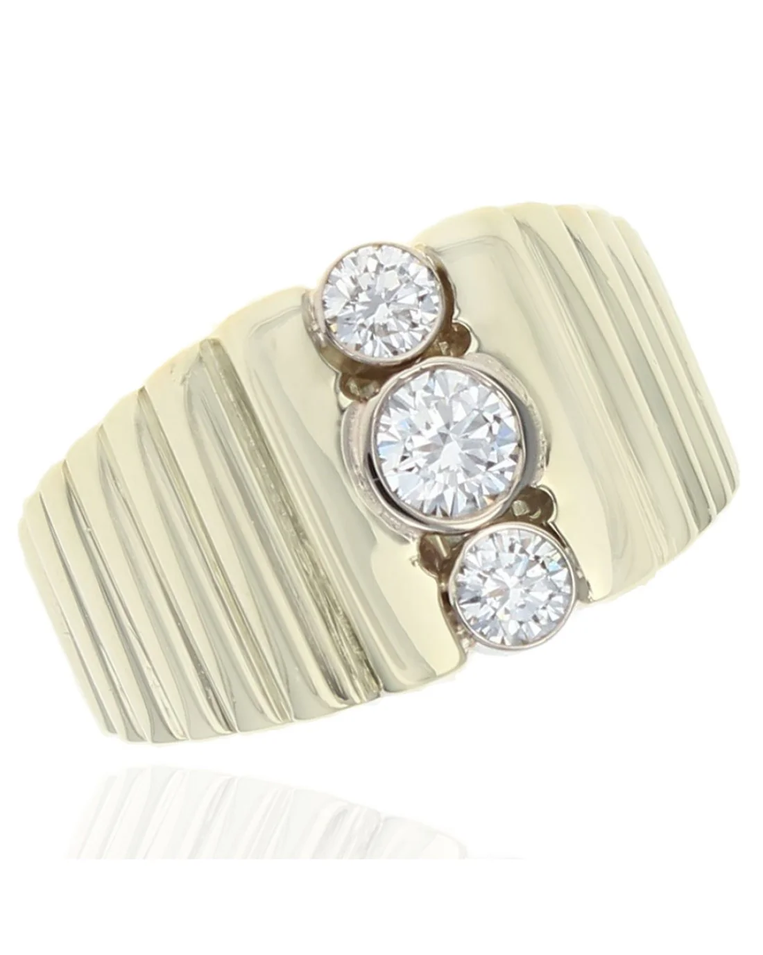 Gentlemans Diamond Step Cut Shank Ring