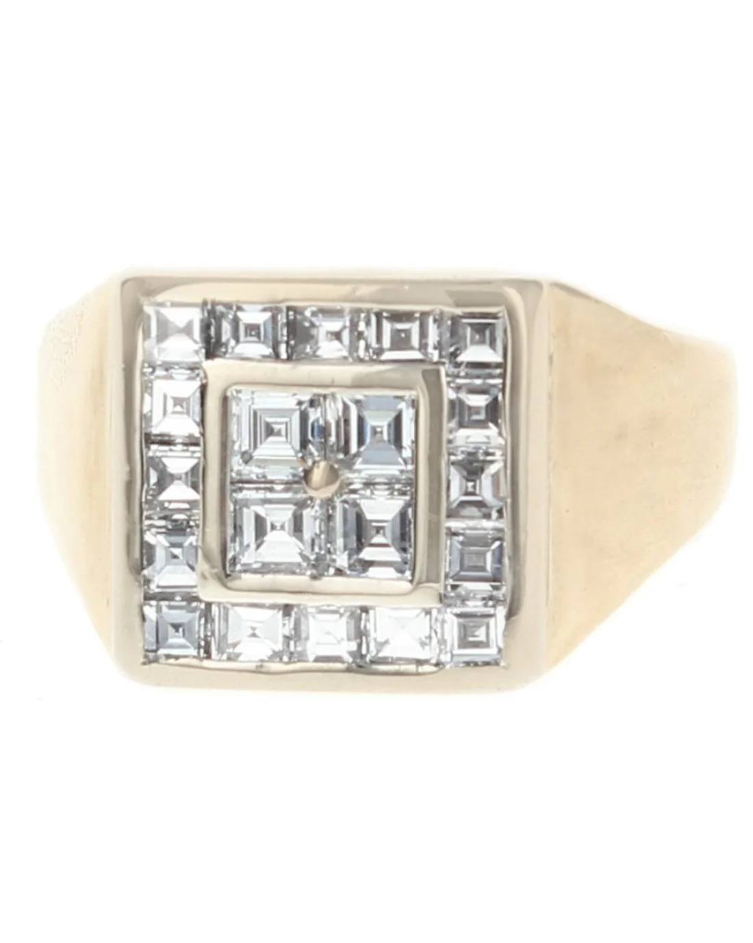 Gentlemans Princess Diamond Square Top Ring - Image 2