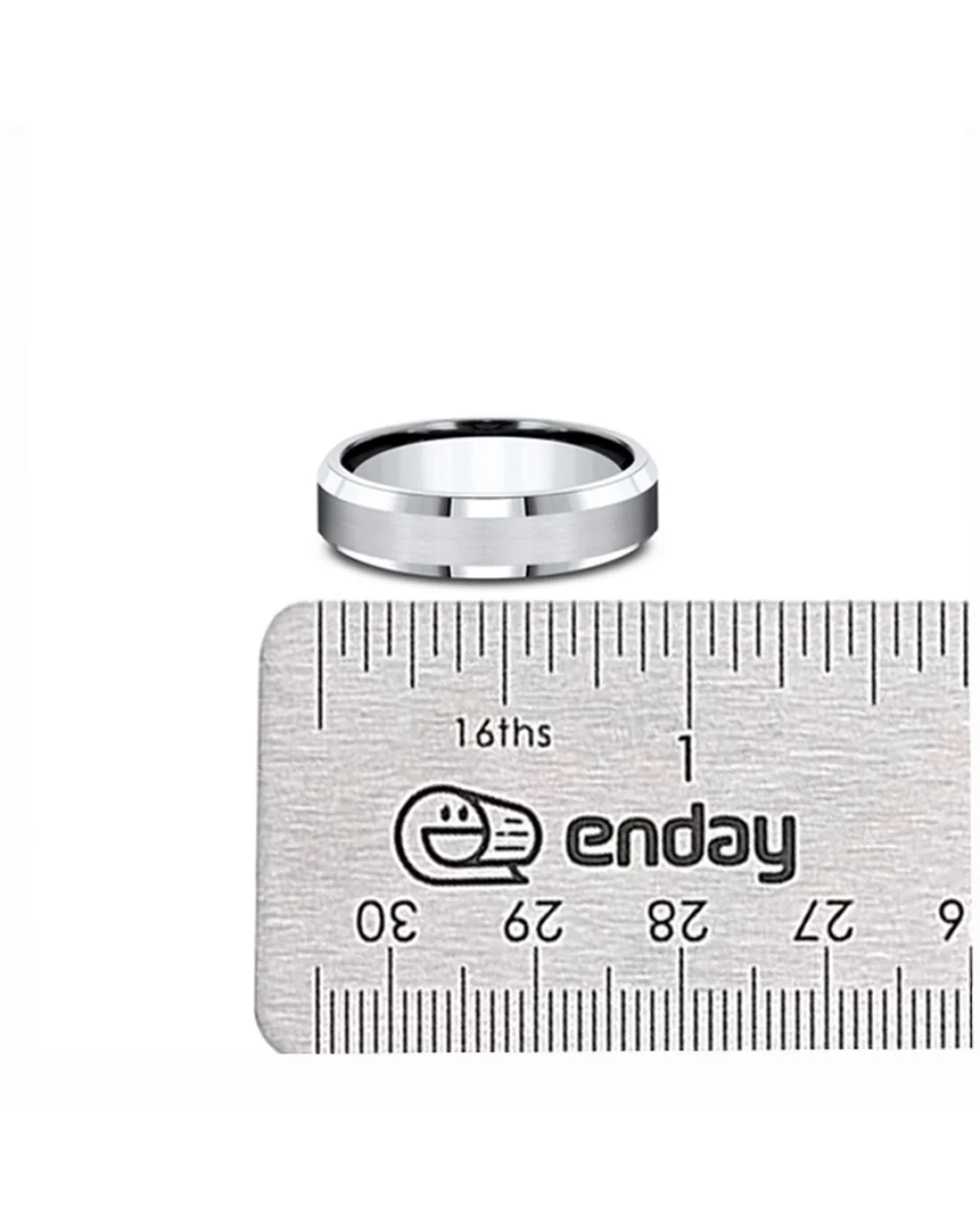 Gentlemen's Beveled Edge Comfort Fit Band in Tungsten - Image 3
