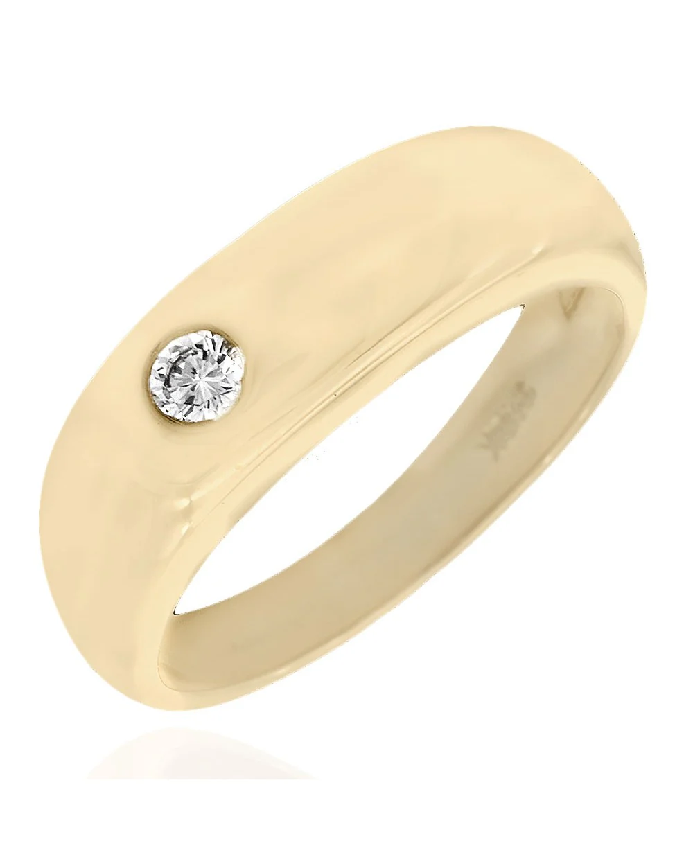 Gentlemen's Diamond Solitaire Ring in Yellow Gold