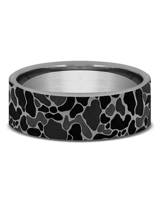 Gentlemen's Duck Camo Comfort Fit Band in Grey Tantalum - Image 2