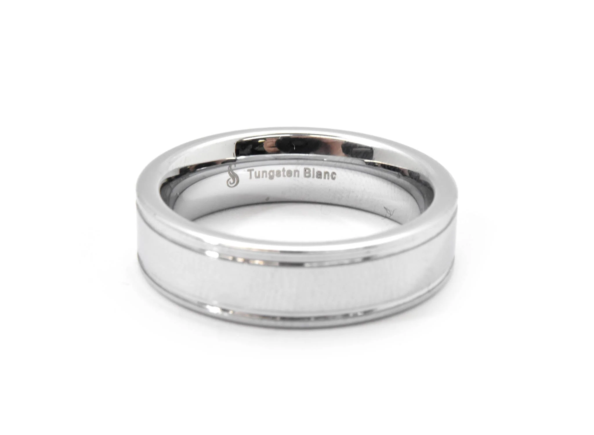 Gents Tungsten Grooved Wedding Band Size 9 - Image 2