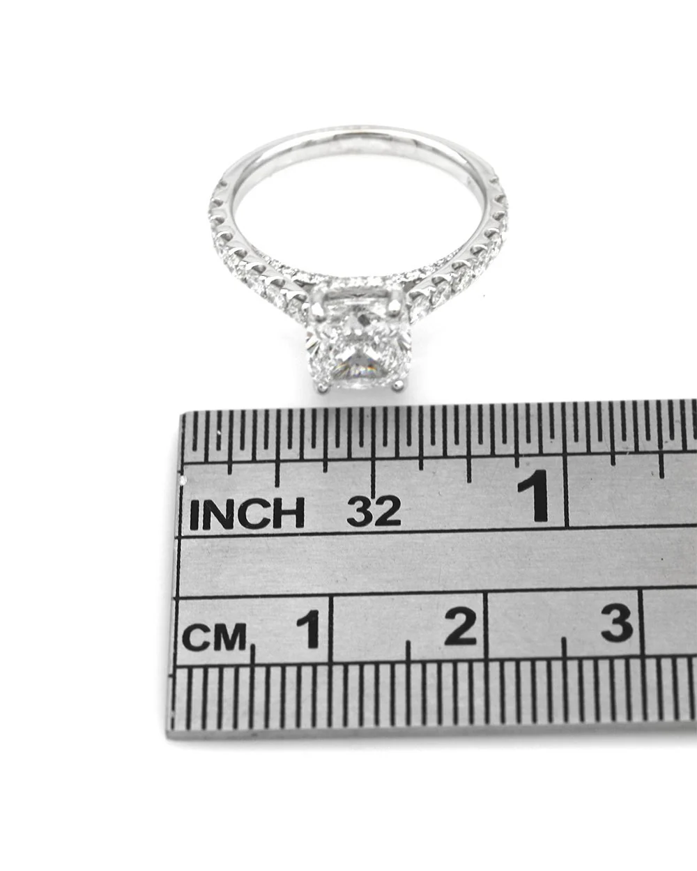 GIA Certified Cushion Cut Diamond Solitaire Ring in 18KW - Image 3