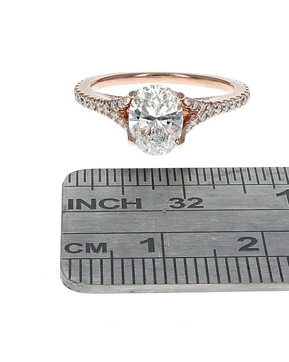 GIA Certified Oval Cut Diamond Solitaire Ring in 14KR - Image 3