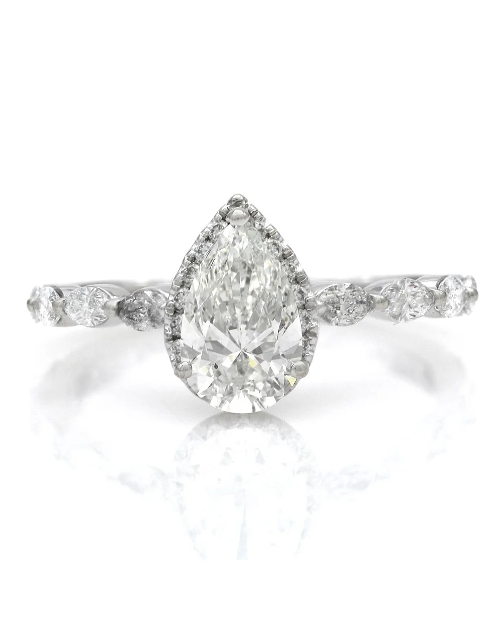 GIA Certified Pear Cut Diamond Solitaire Ring in 14KW - Image 2