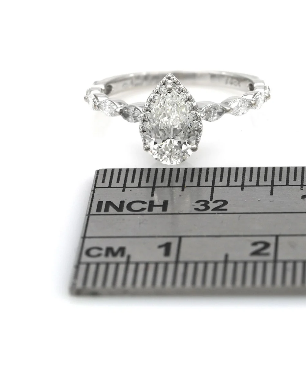 GIA Certified Pear Cut Diamond Solitaire Ring in 14KW - Image 3
