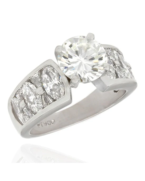 GIA Certified Round Brilliant Cut Diamond Engagement Ring in Platinum