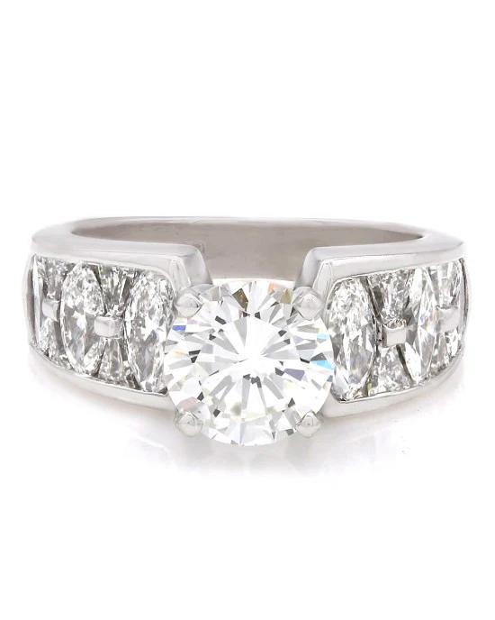 GIA Certified Round Brilliant Cut Diamond Engagement Ring in Platinum - Image 2