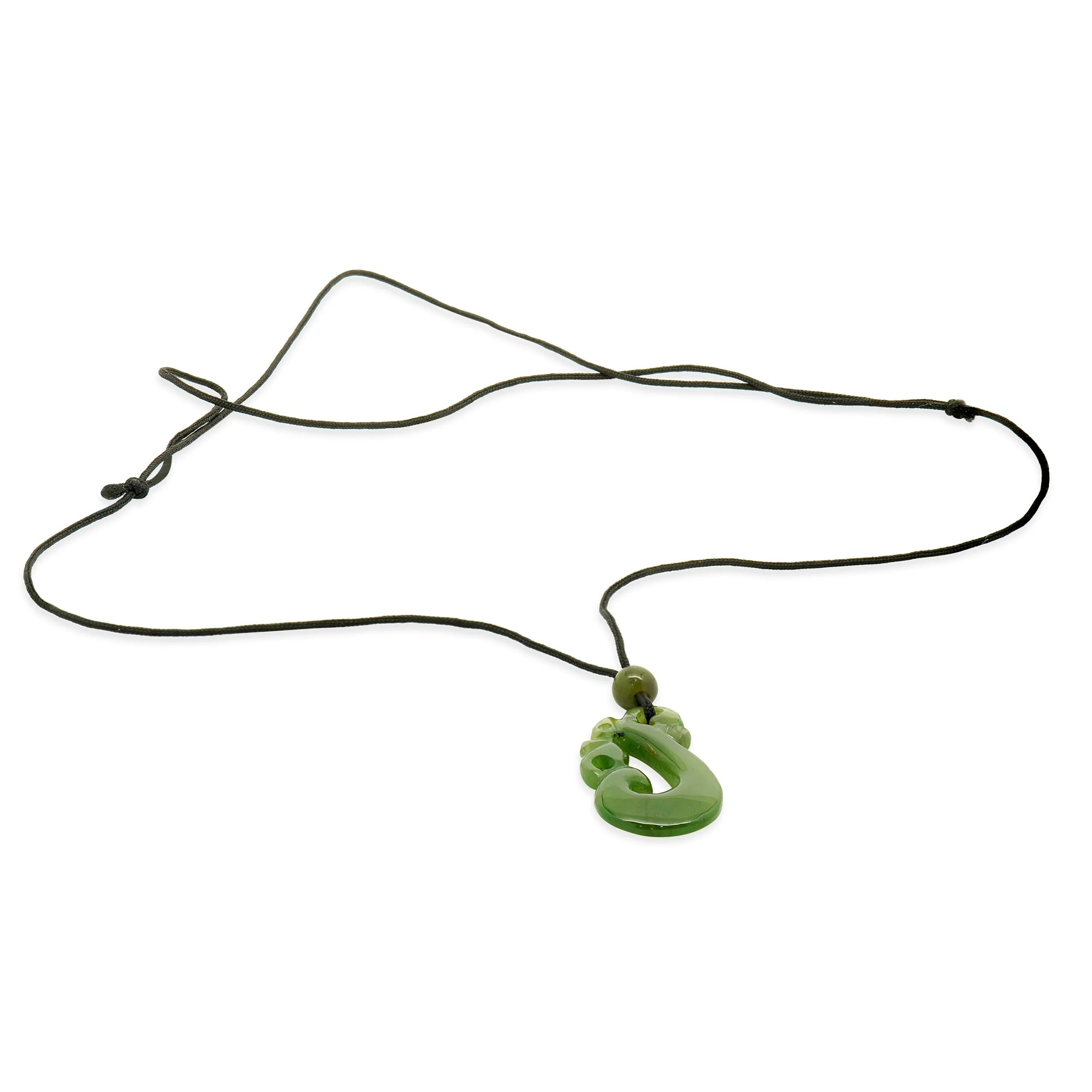 Green Jade Pendant on Black Cord Necklace - Image 3