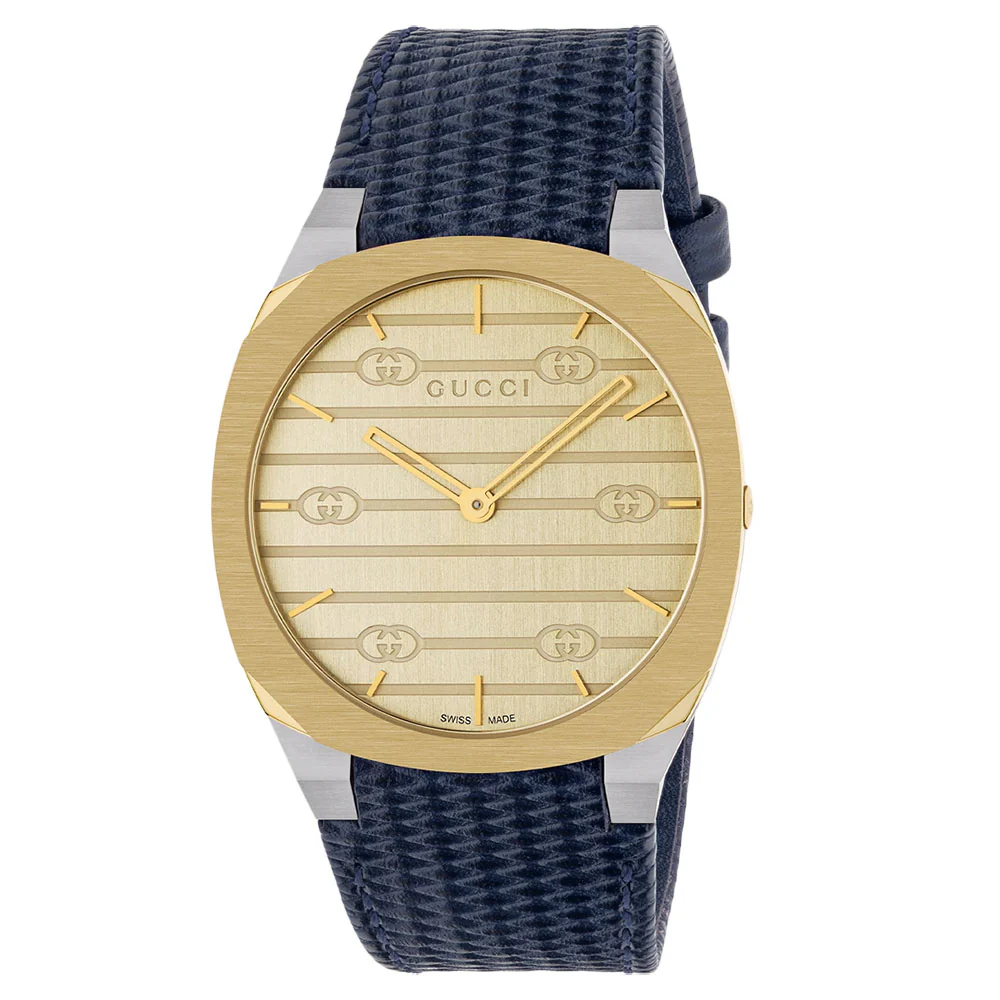 Gucci 25H's Streamline 38mm Quartz Blue Leather 753204