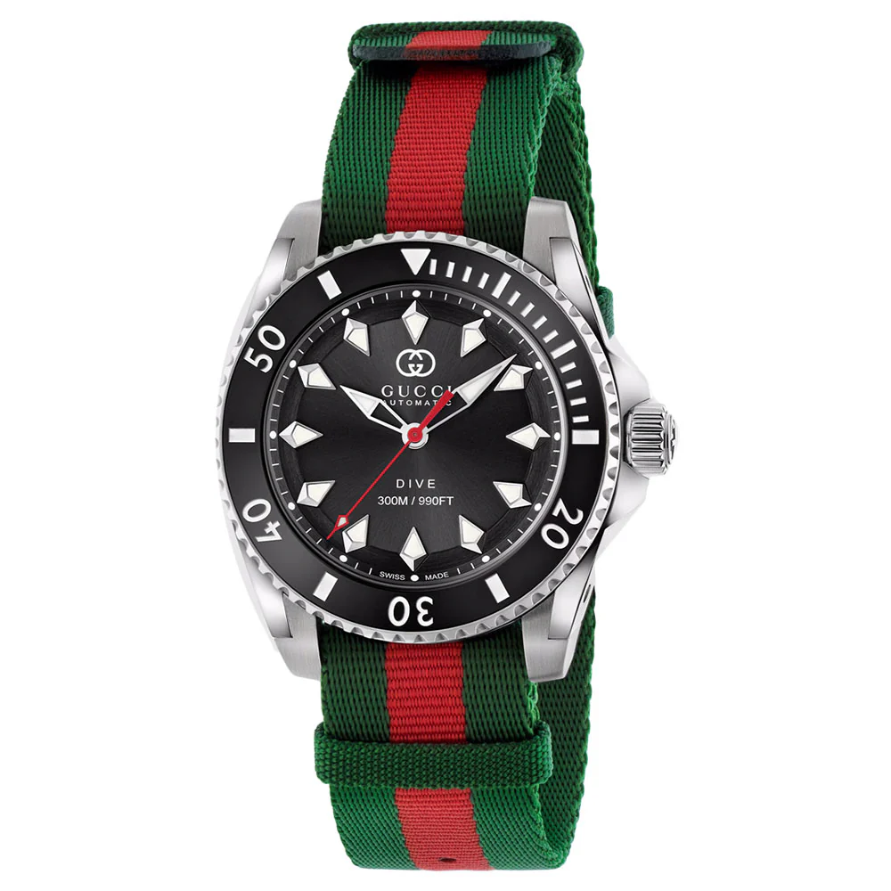 Gucci Dive 40mm Automatic Green Red Nylon 796763