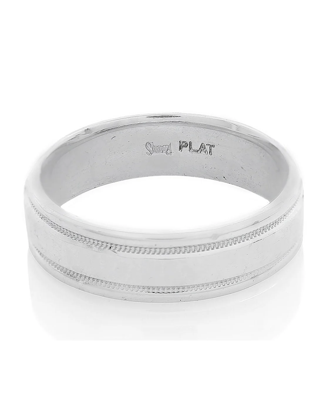Hammered Milgrain Band in Platinum - Image 2