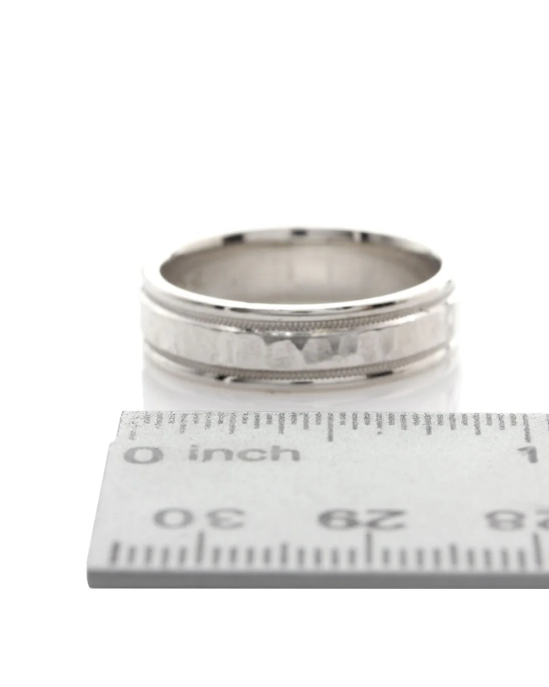 Hammered Milgrain Band in Platinum - Image 3