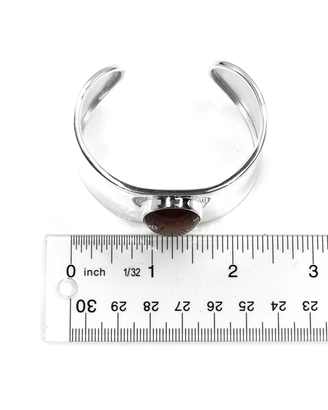 Handmade Mexican Solid 925 Sterling Silver Carnelian Cuff Bracelet - Image 4