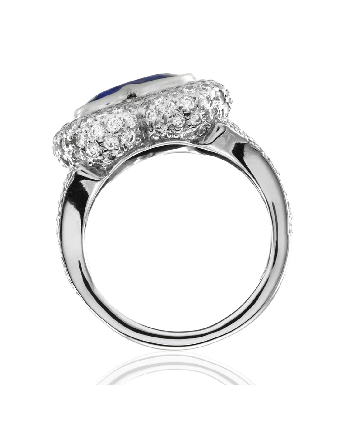 Heart Sapphire and Diamond Ring in Gold - Image 4