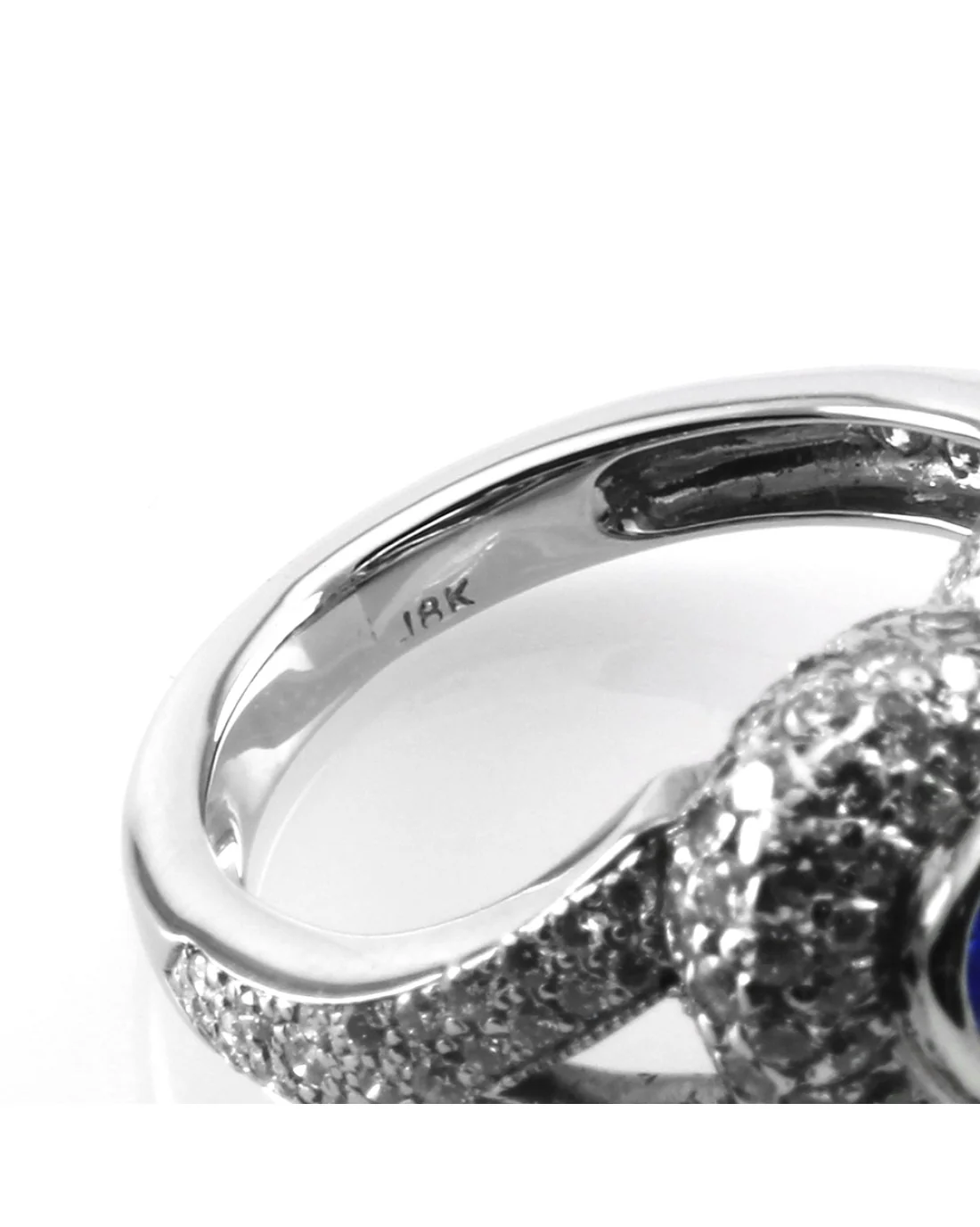 Heart Sapphire and Diamond Ring in Gold - Image 7