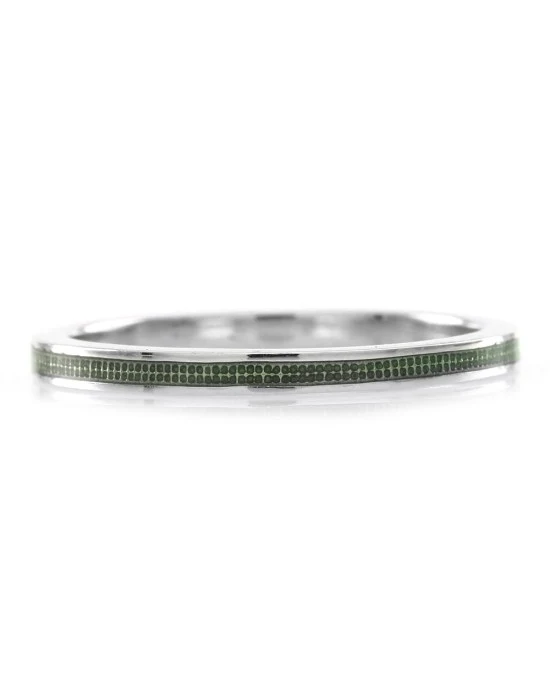 Hidalgo Green Enamel Stackable Eternity Band in Gold - Image 2
