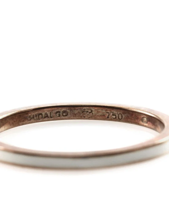 Hidalgo White Enamel Stackable Eternity Band in Gold - Image 4