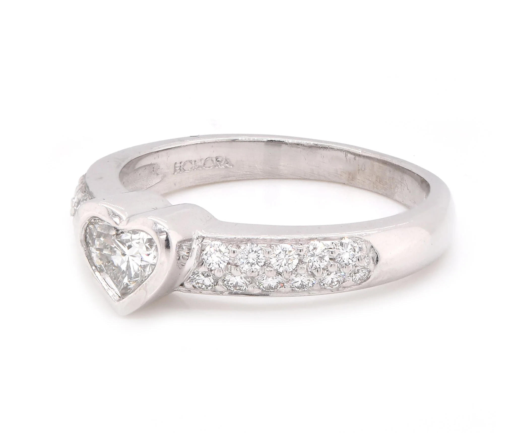 Honora Platinum 0.45 Heart Diamond Engagement Ring - Image 3