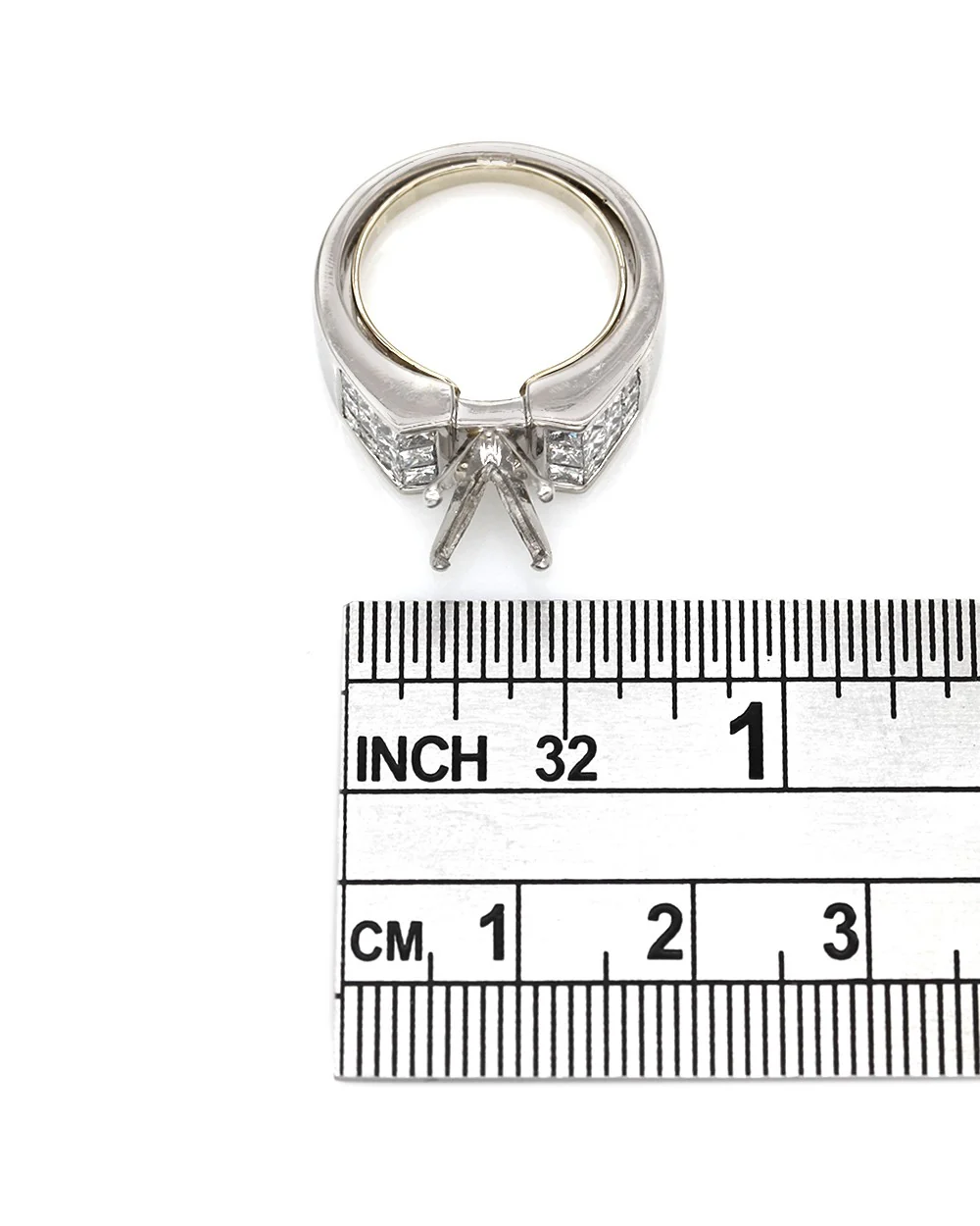 Invisible Princess Diamond Ring Mounting in Platinum - Image 2