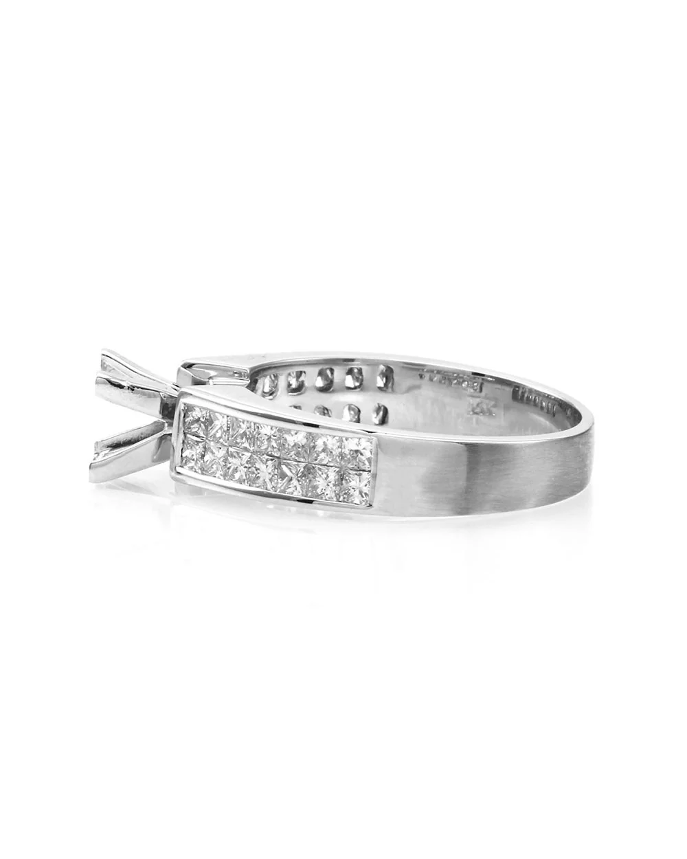 Invisible Set Princess Diamond Engagement Ring Mounting in Gold - Image 4