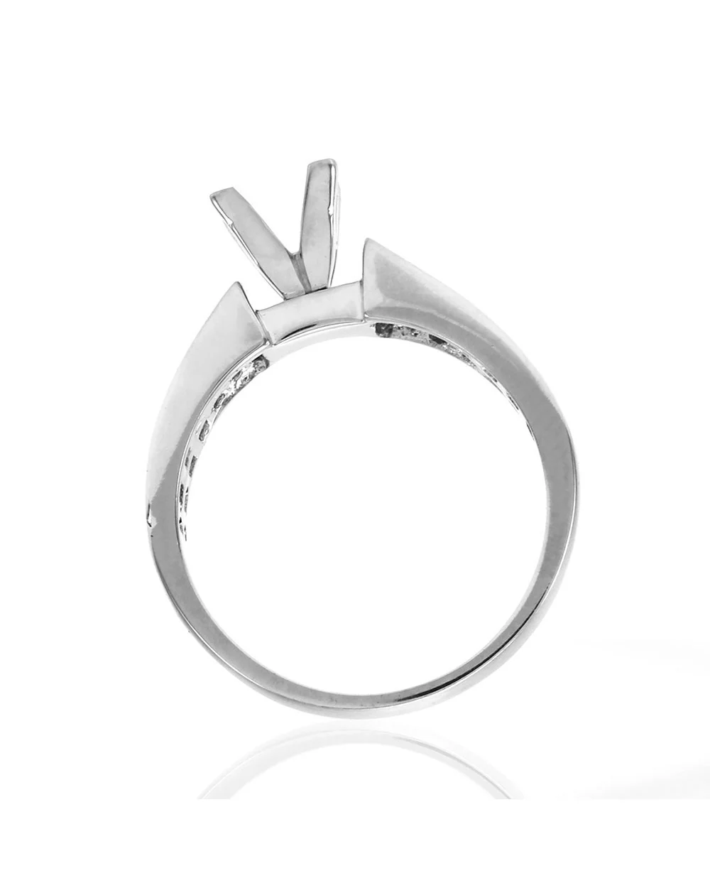 Invisible Set Princess Diamond Engagement Ring Mounting in Gold - Image 5