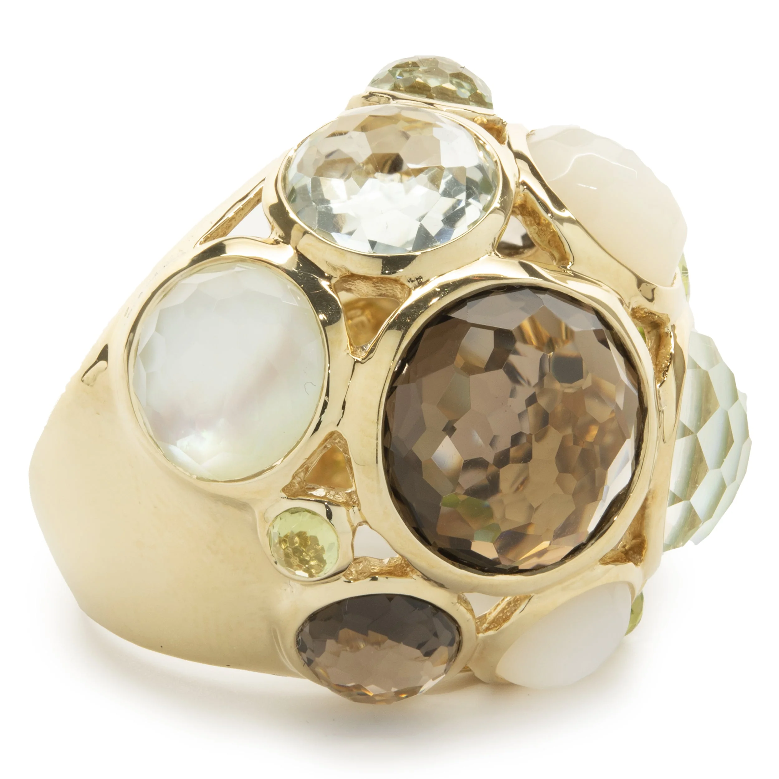 Ippolita 18 Karat Yellow Gold Bezel Set Multi Gemstone Dome Ring - Image 2