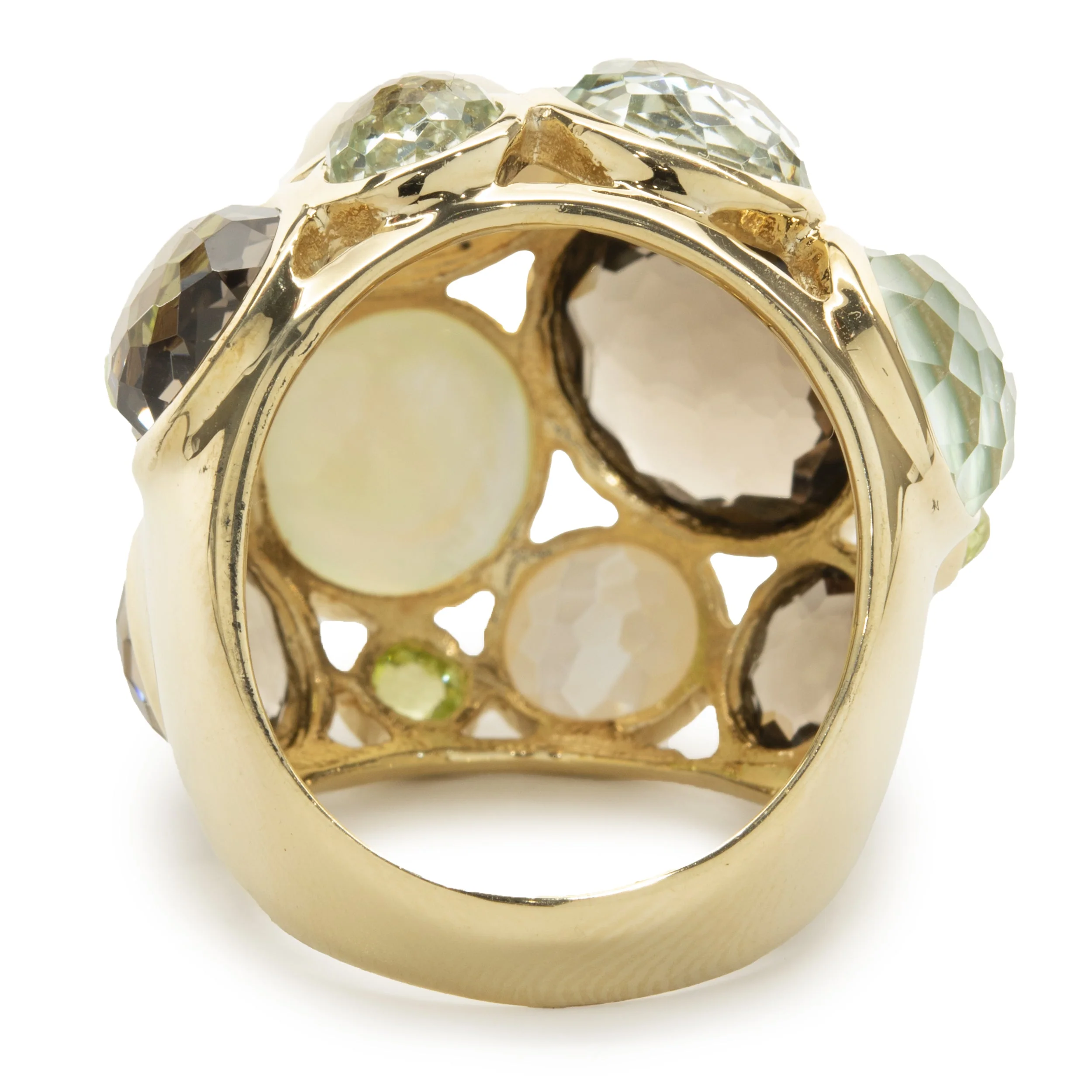 Ippolita 18 Karat Yellow Gold Bezel Set Multi Gemstone Dome Ring - Image 3