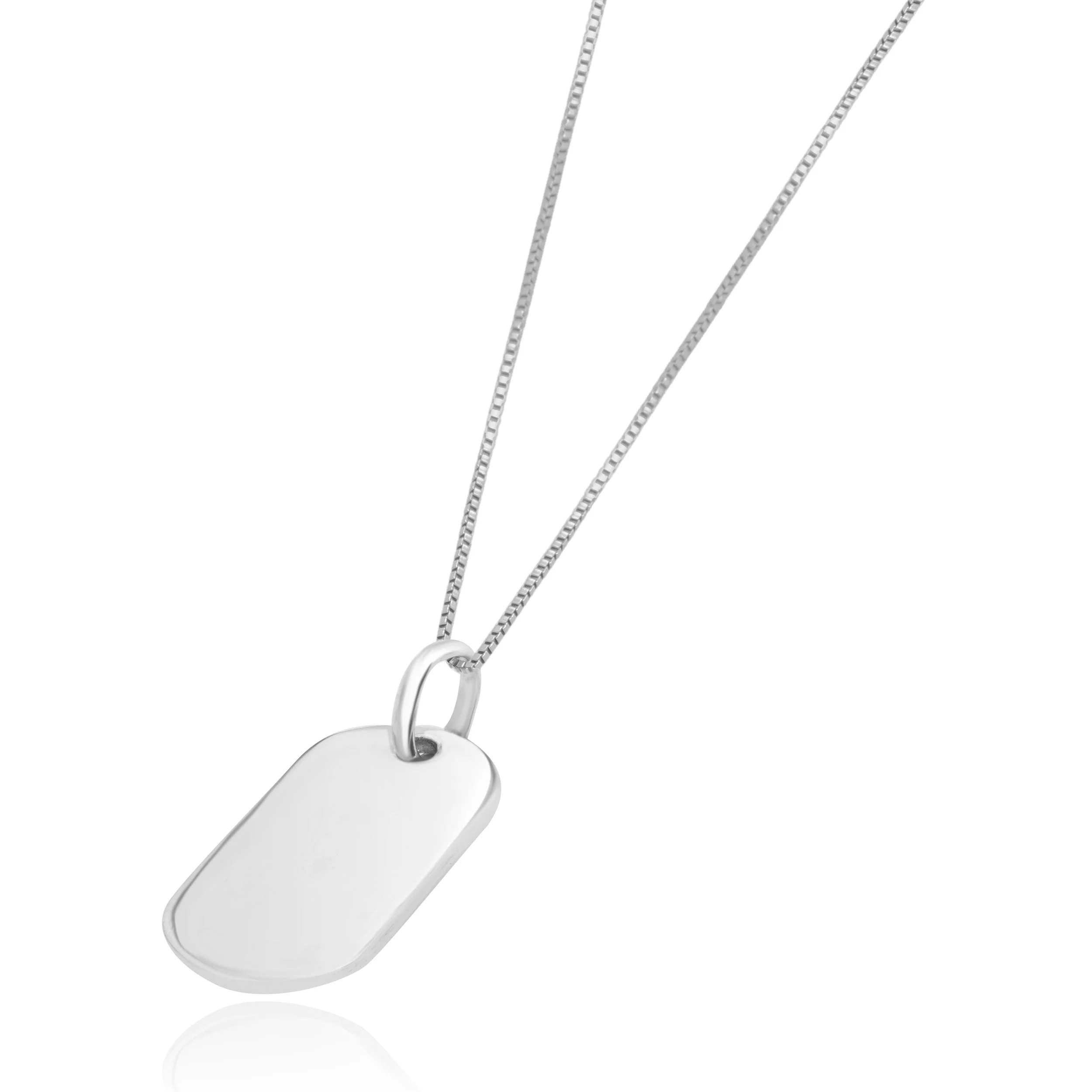 Jane Heart Sterling Silver Paw Print Dog Tag Necklace 18.0" - Image 4