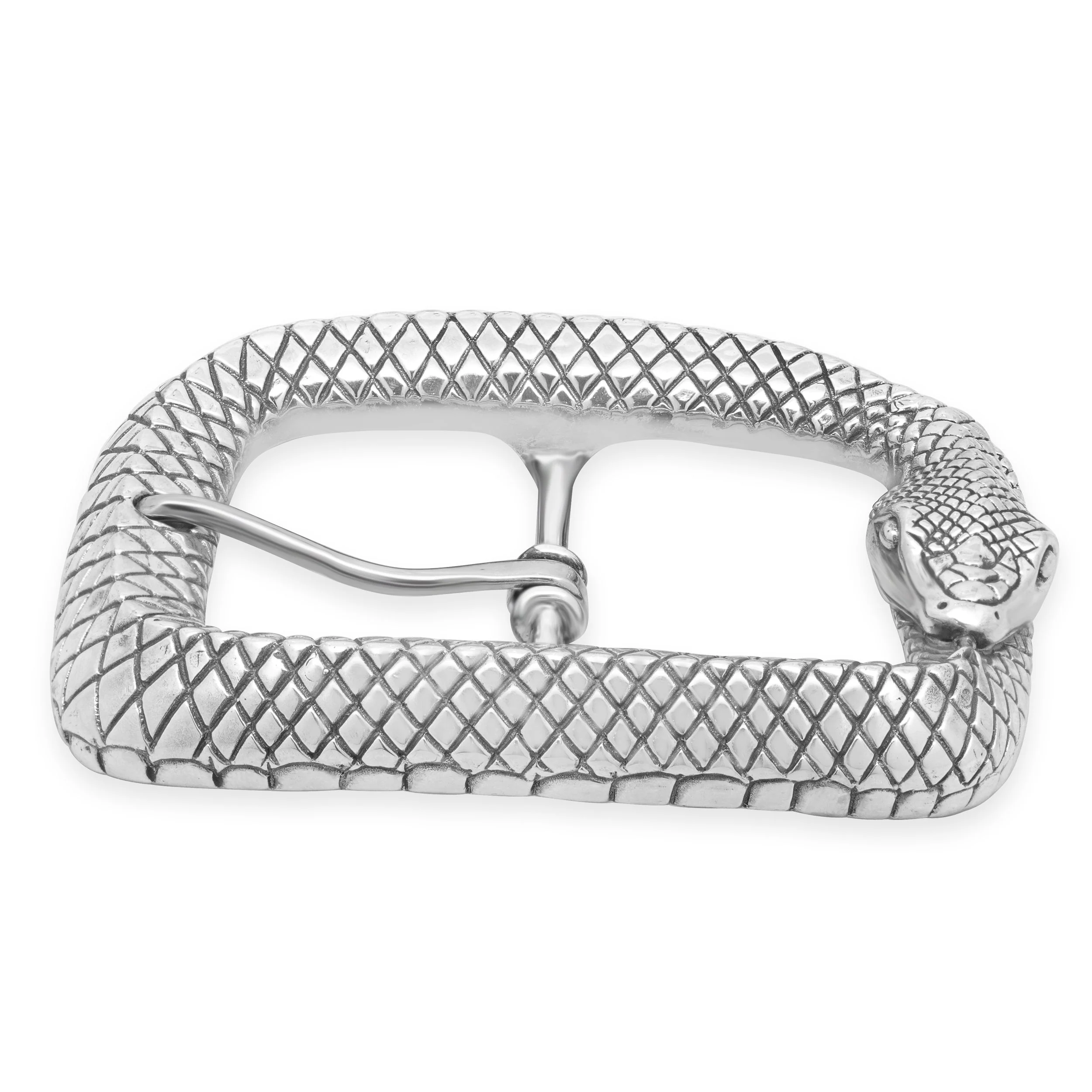 Jeff Deegan Sterling Silver Orboros Snake Belt Buckle