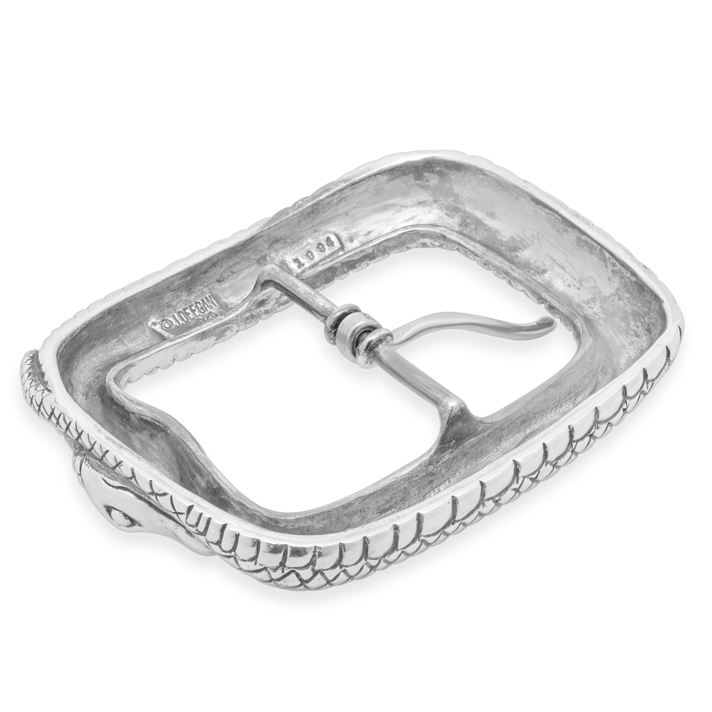 Jeff Deegan Sterling Silver Orboros Snake Belt Buckle - Image 4