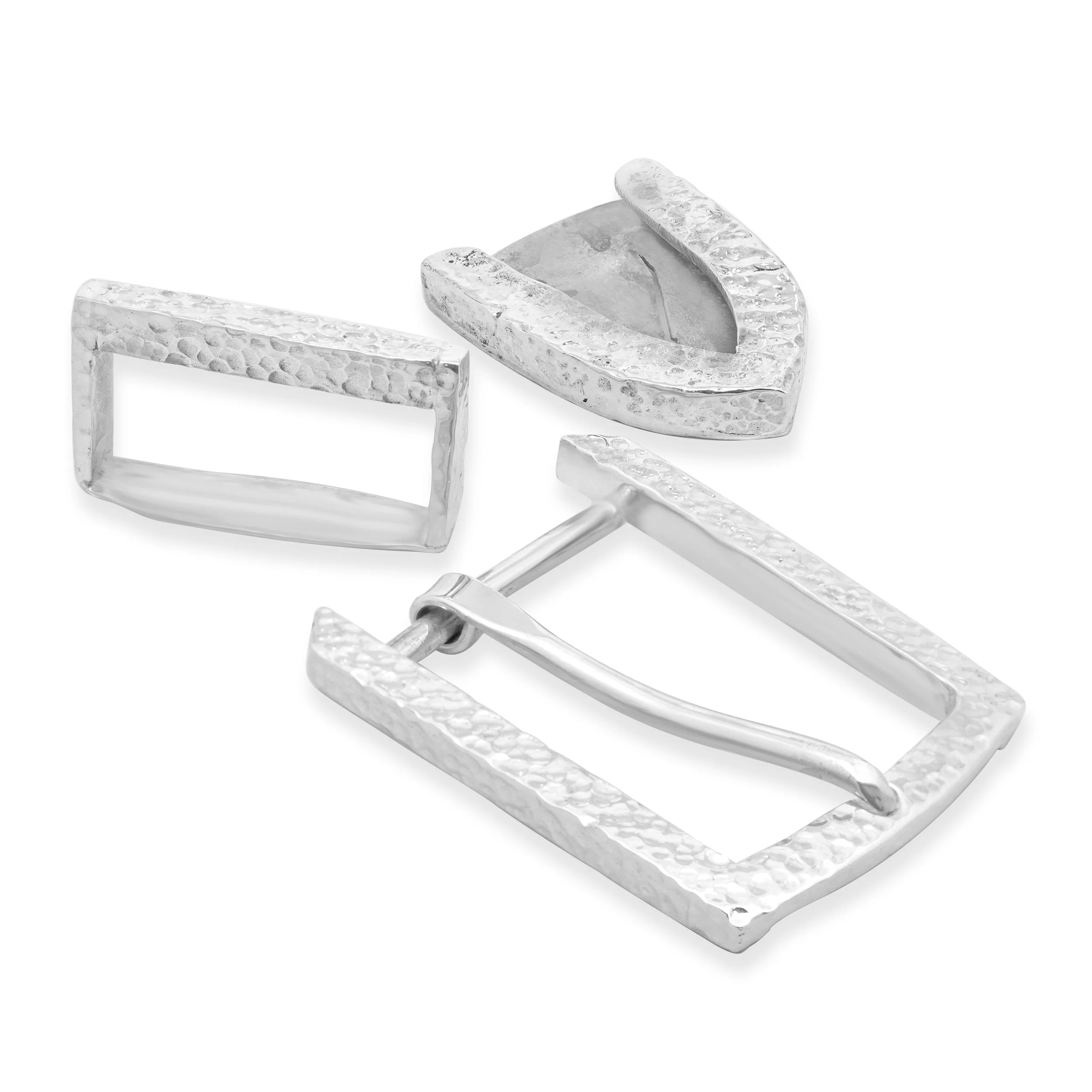 John Allen Woodward Hammered Sterling Silver Belt Set