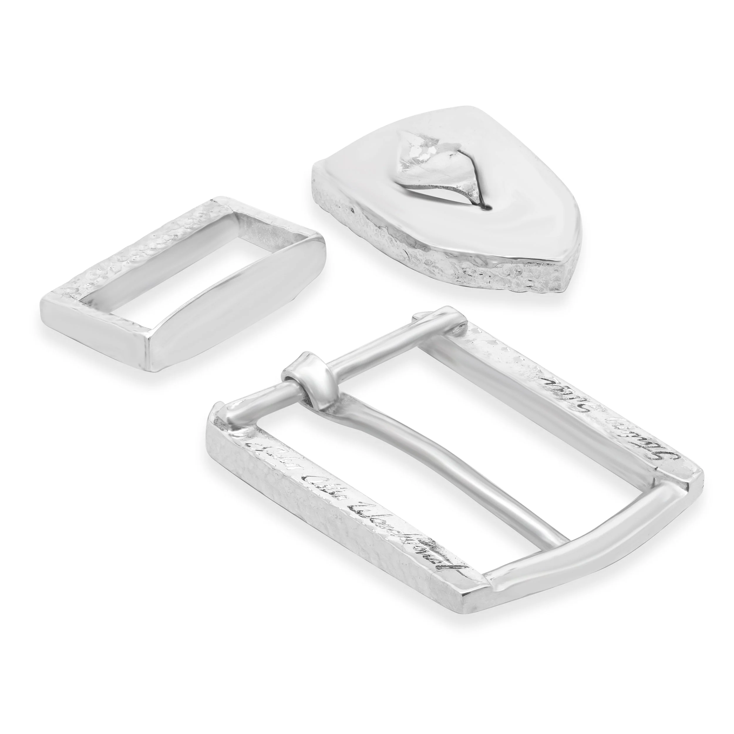 John Allen Woodward Hammered Sterling Silver Belt Set - Image 2